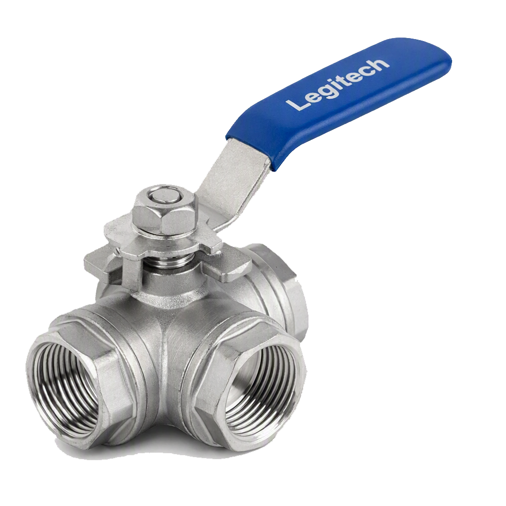 Vanne inox 3 voies L Port DN25